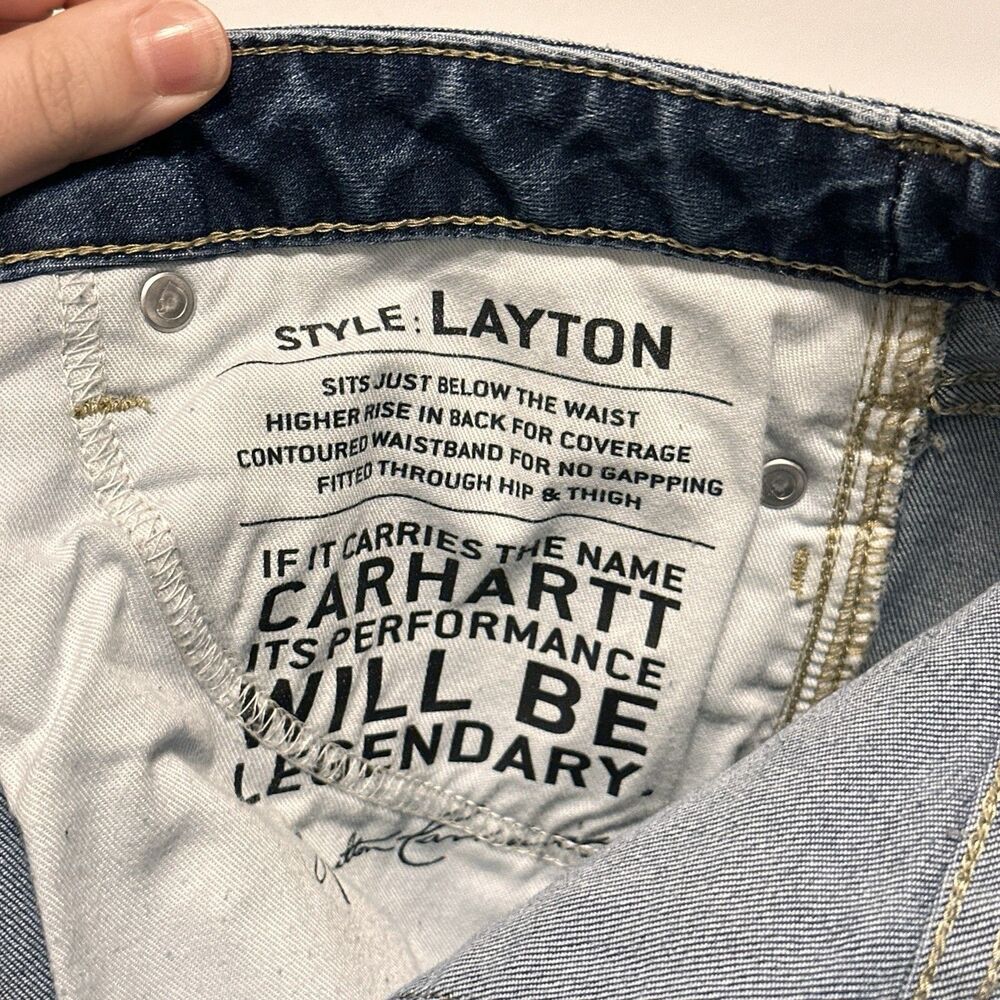 Womens Carhartt Layton Slim Fit Skinny Leg Denim Jeans 8 Regular Western Work - Picture 7 of 9